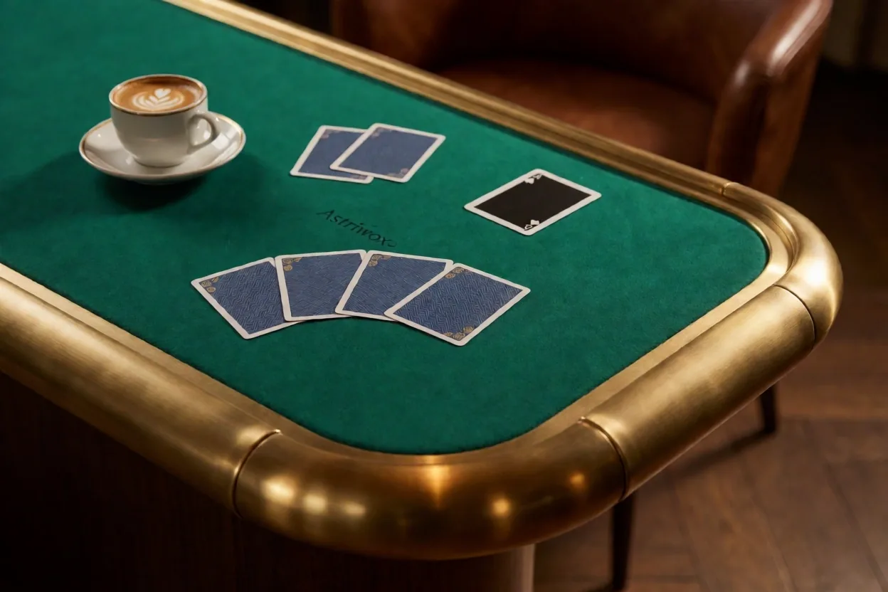 Détail de la table de jeu et du service café